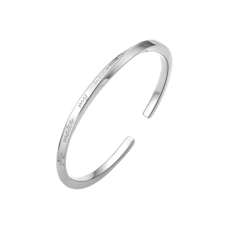 ZHOU LIU FU S999 Fine Silver Bangles Women's-0