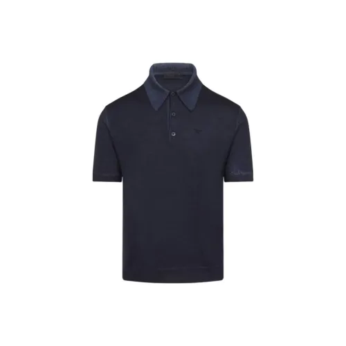 PRADA Logo Embroidered Knitted Polo Shirt