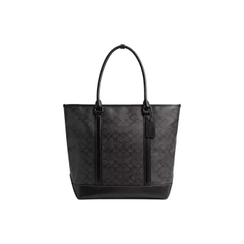 COACH Metropolitan Cow Leather Tote Bag Shopping Bag Handbag Large Size Men's Black