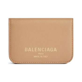 Balenciaga Cash Calfskin Wallet Mini Women's Camel