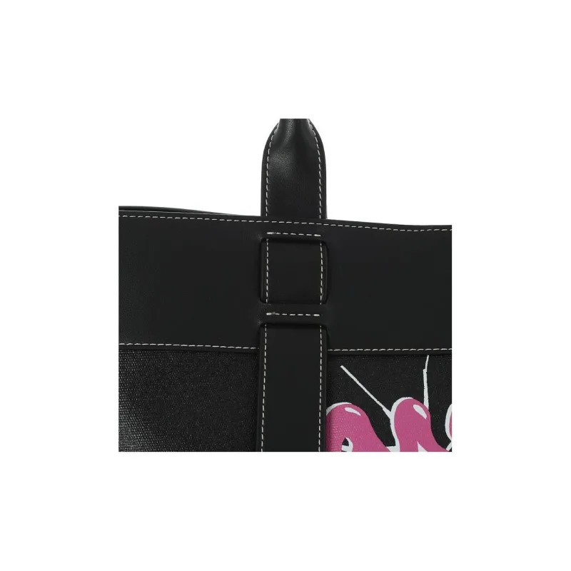 GANNI Cow Leather Tote Bag, Shopping Bag, Handbag, Shoulder Bag Women's Black-3