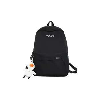 Yalu Nylon Backpack Laptop Bag Regular Unisex Black/White