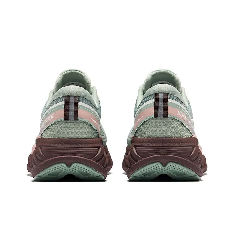Erke Anti-Slip And Wear-Resistant Rebound Low-Top Trail Running Running Shoes Women's Jade Green Microcrystal White-3