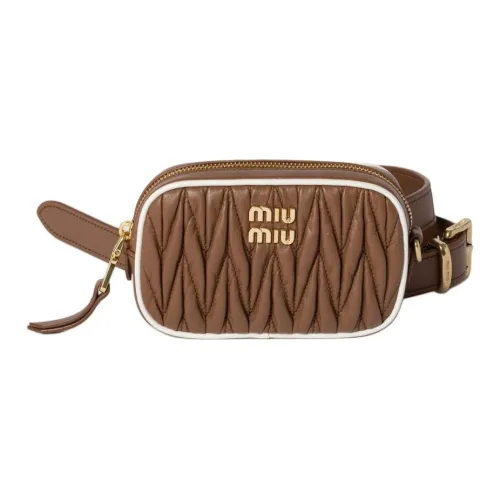 MIU MIU Sheepskin Fanny Pack Women's Brown