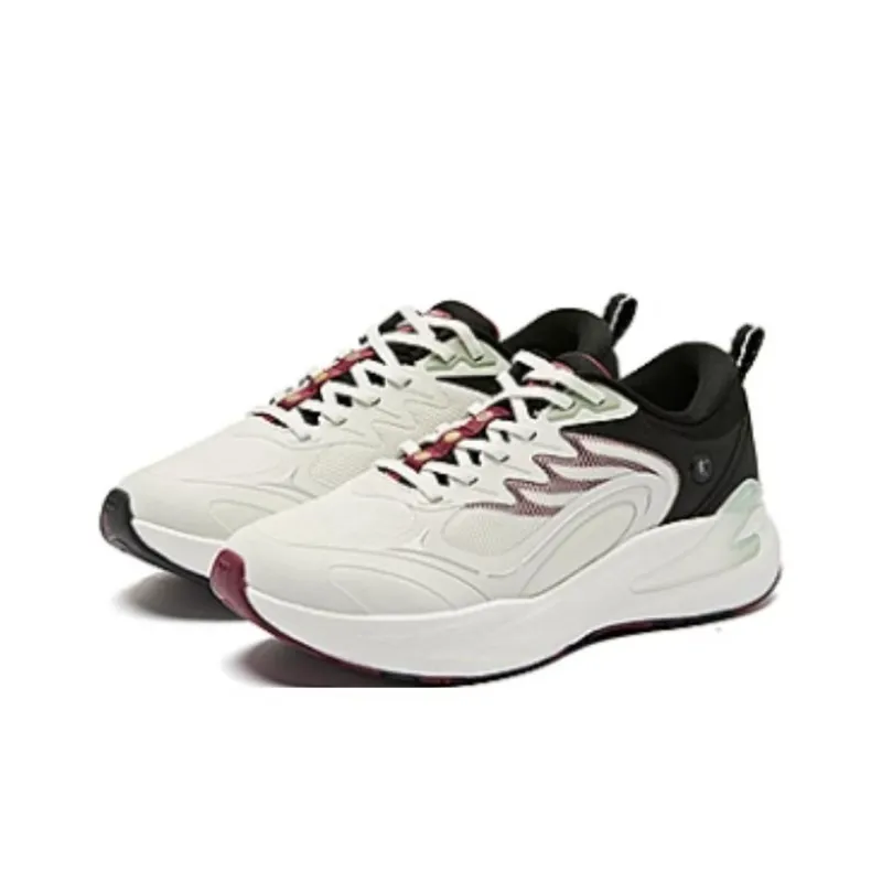 QIAODAN Boundless 5SE Shock Absorbers Rebound Low Top Running Shoes Women's White Black Green-2