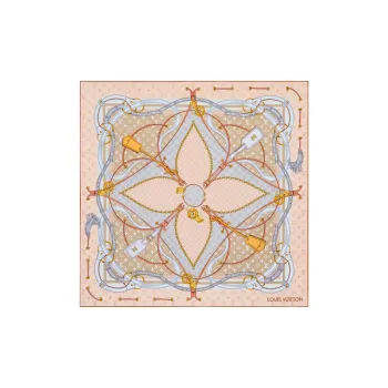 LOUIS VUITTON Silk Scarves Women's White