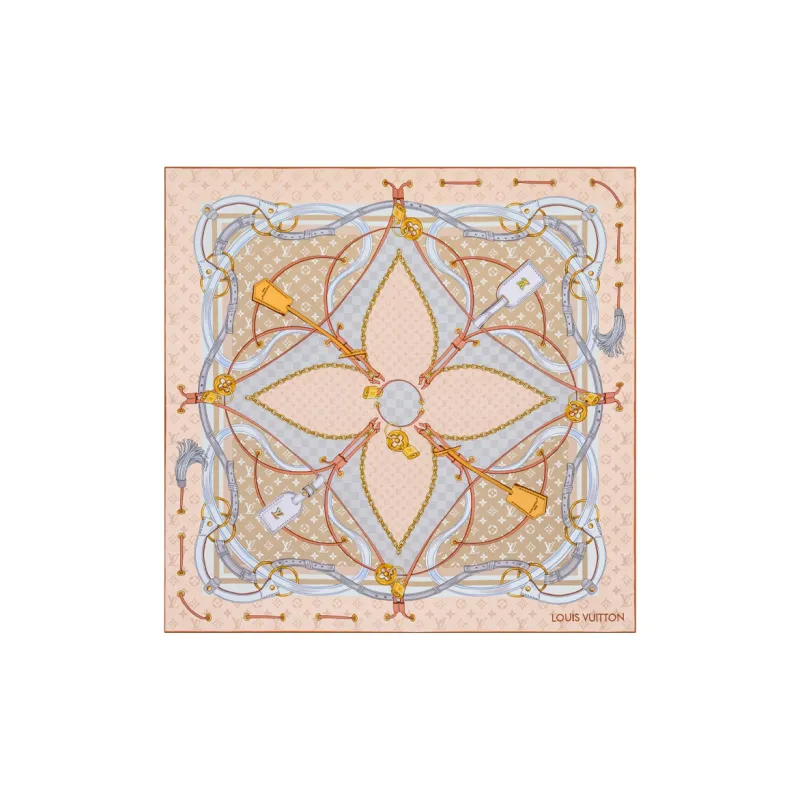 LOUIS VUITTON Silk Scarves Women's White-0