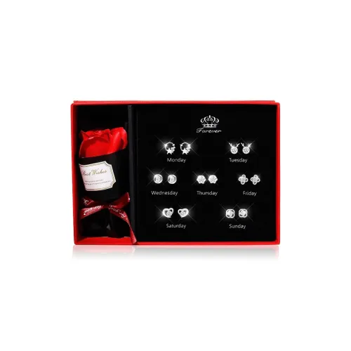 HANYUDIE 999 Fine Silver Ear Studs Stud Earrings Women's Exquisite Box Romantic Love Confession Love