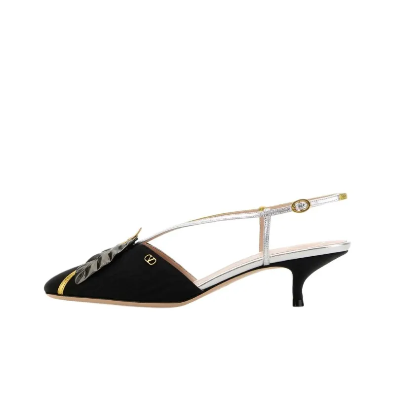 Valentino VLogo Plaque Slingback Pumps-0