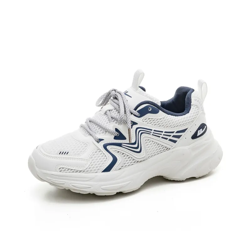 Warrior Breathable, Rebound, Slip Resistant Low Top Training For Long Distance Running Shoes Women's White Blue-1