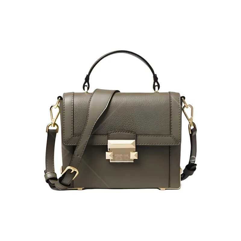 MICHAEL KORS Jayne Litchi Grain Leather Shoulder Bag Crossbody Bag Small Size Women's Green-1