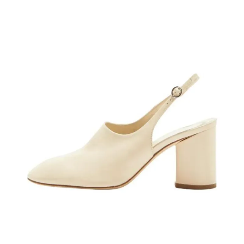 Aeyde Jamila Chunky Heel High Heels 7.5cm Women's Beige-0