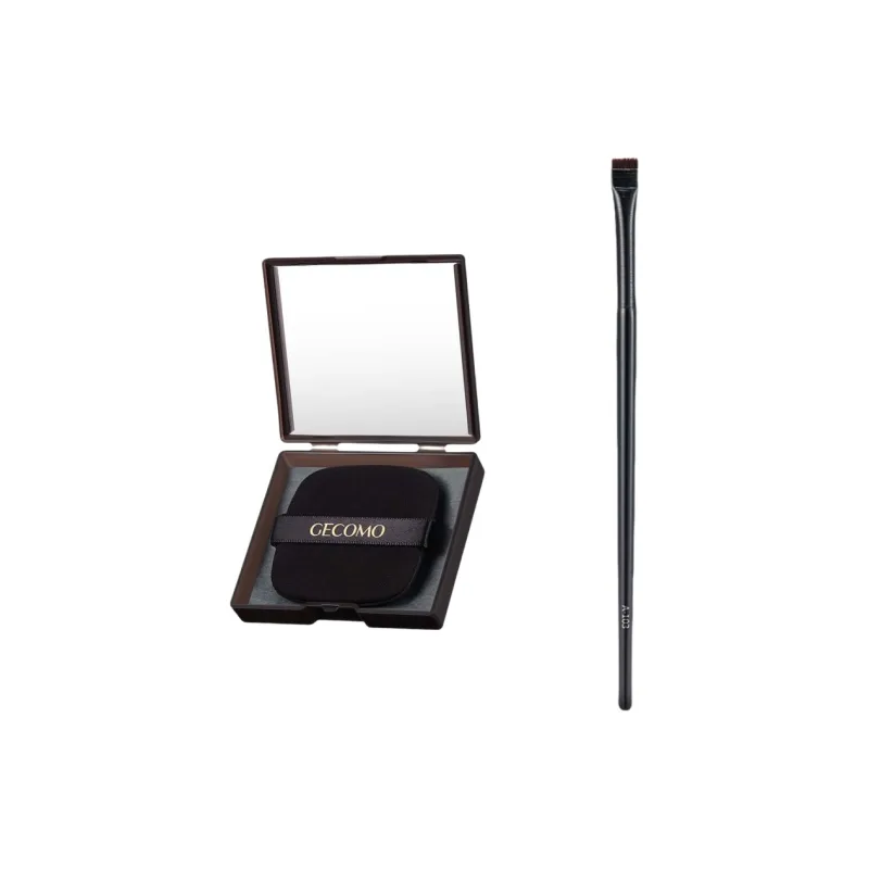 GECOMO Blade Angled Tip Eyebrow Brush+Oil Absorbing Paper Combination, Built in Mirror Powder Puff, Makeup Tool-7