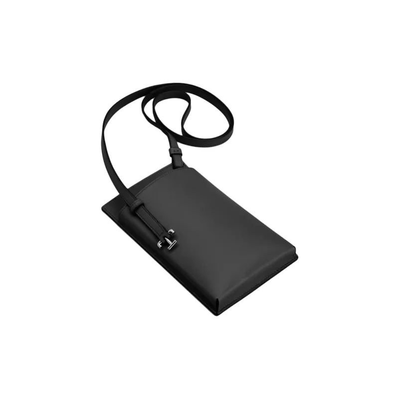 TOD'S Calfskin Cell Phone Pouch Medium Size Men's Black-2