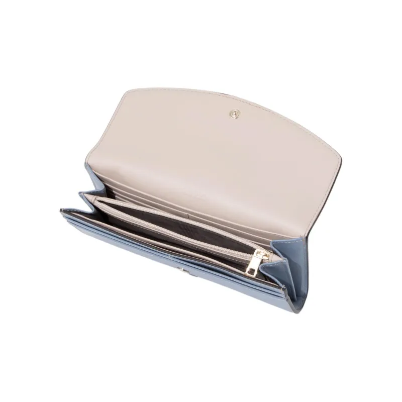 Furla Primula Leather Wallet Regular Women's Blue-4