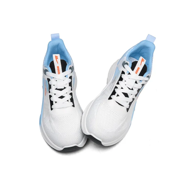 Warrior Lightweight Height Increasing Coverage Low-Top Casual Running Shoes Men's White Blue-2