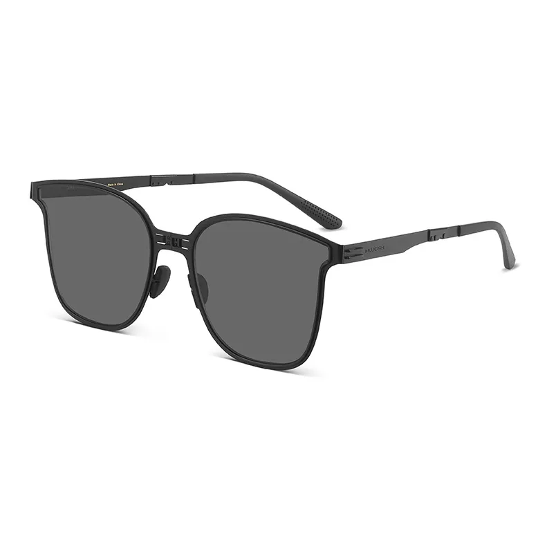 MUJOSH Metal Square Versatile Stylish Sunglasses Unisex Black-0