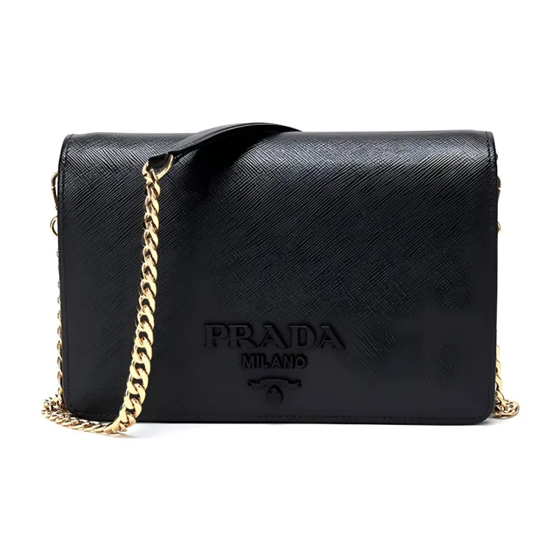 PRADA Galleria Killer Bag Cow Leather Shoulder Bag Crossbody Bag Women's Black-0