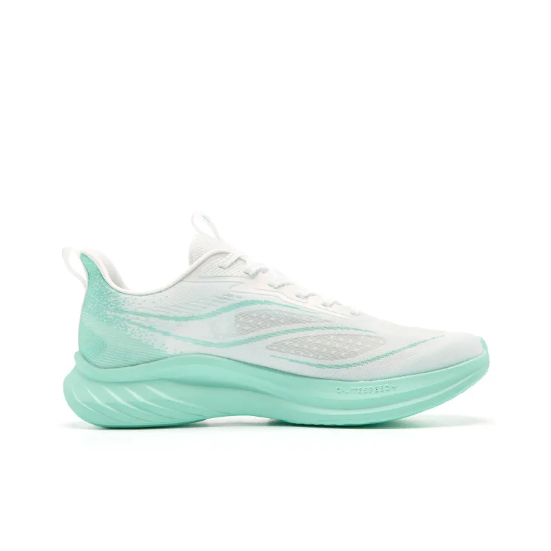 QIAODAN Cushioned Slip-Resistant Abrasion-Resistant Low-Top Casual Running Shoes Men's White Green-1