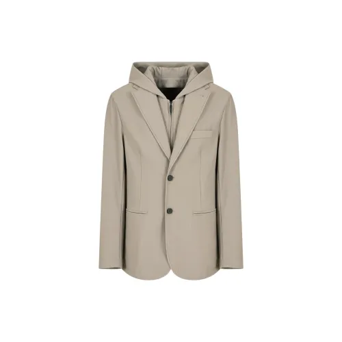 EMPORIO ARMANI Canneté Stretch Nylon Blazer With Detachable Inner Panel And Hood