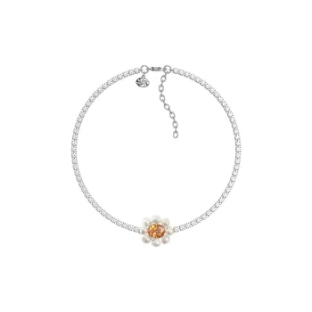 MARSEVEN Copper Plated 18K White Gold Cubic Zirconia Necklaces Women's