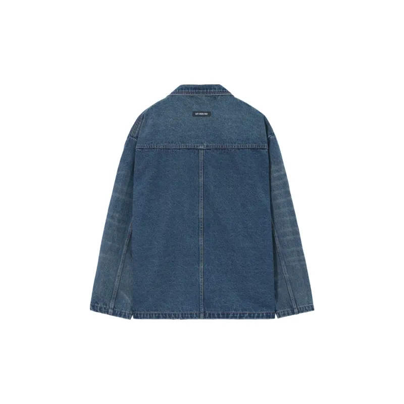 UNVESNO Jackets Coats Unisex Denim Blue-1