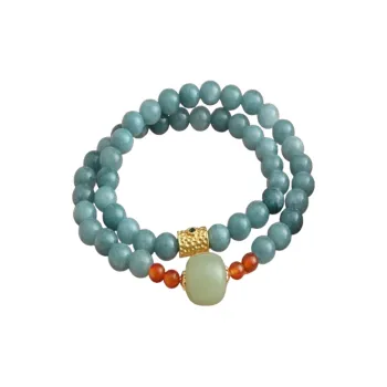 PIARA Synthetic Blue Jade Bracelets Unisex