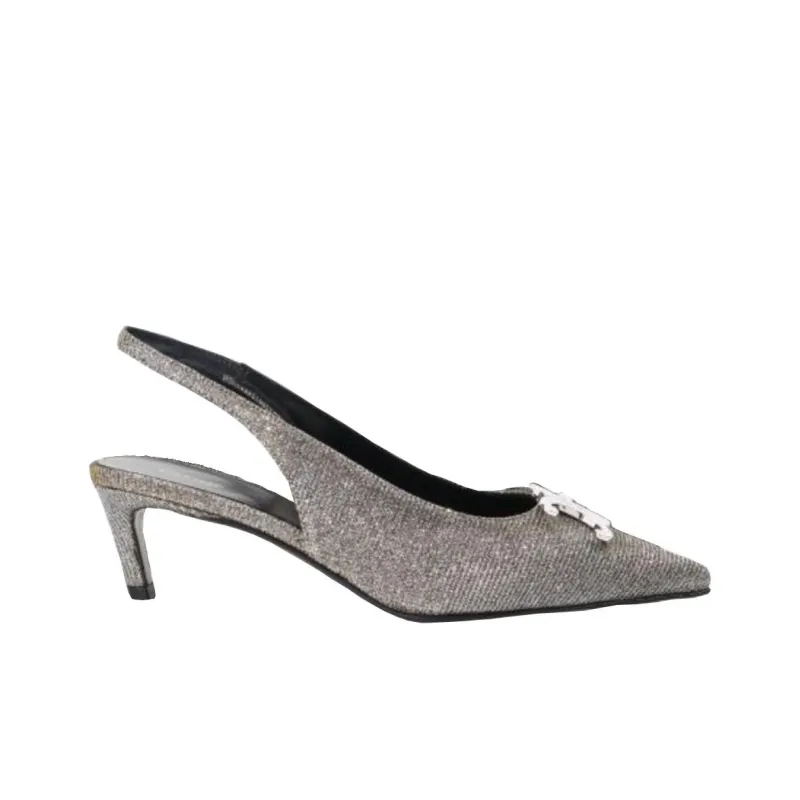 CELINE Slim Heel High Heels 5.5cm Women's Silver-1