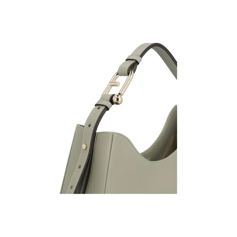 Furla Calfskin Crescent Moon Bag Handbag Women's Green-3