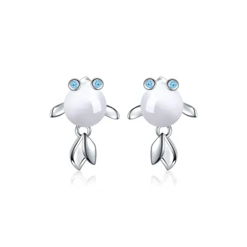 CENTURY&KINDLE Glass Cat Eye Stud Earrings Women's