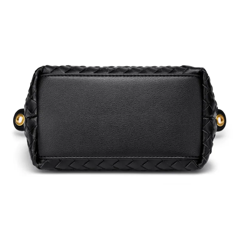 FAIRWHALE Cow Leather Shoulder Bag Crossbody Bag Handbag Medium Size Women's Black/Ecru/Brown/Coffee-4