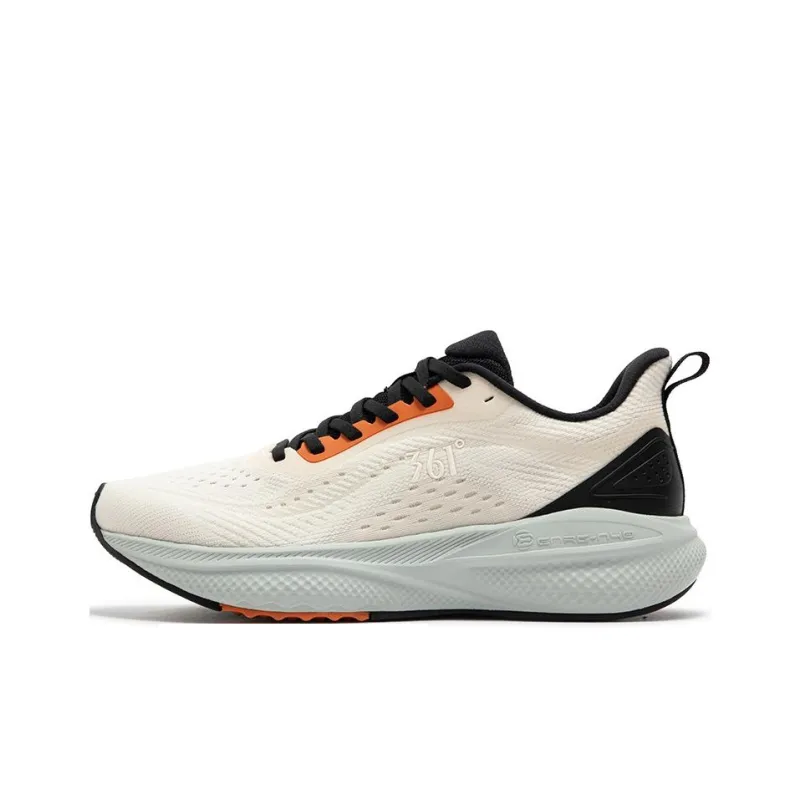 361° Starpath Cushioning Abrasion Resistant Lightweight Low Top Sprint Running Shoes Men's Beige Black-0