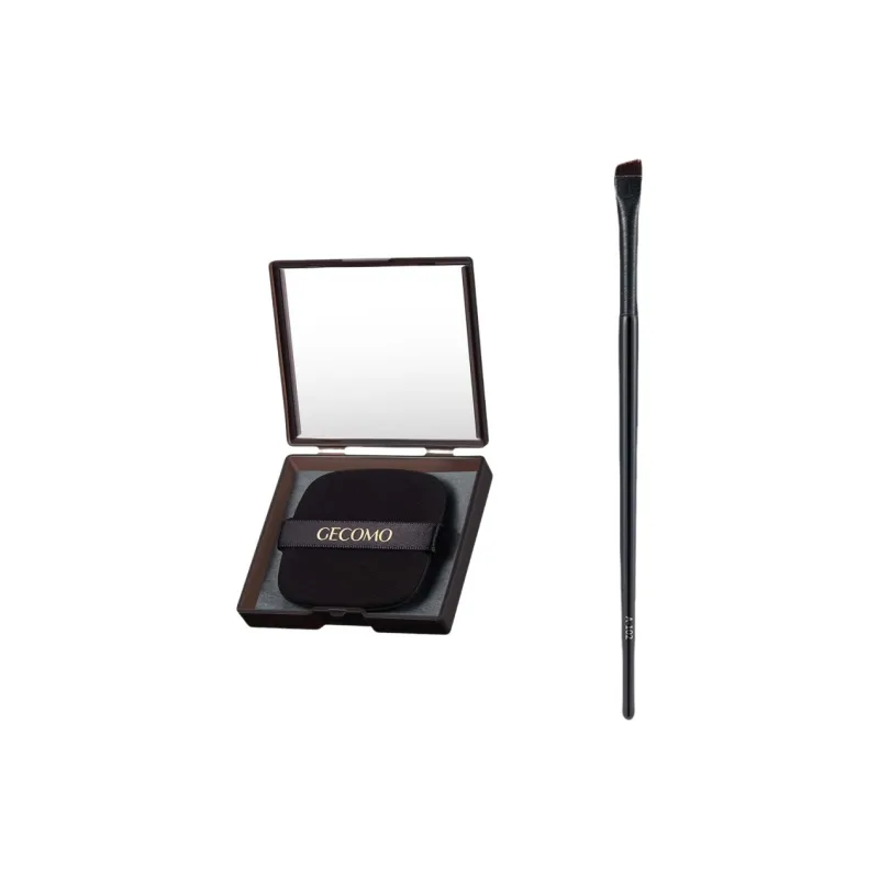 GECOMO Blade Angled Tip Eyebrow Brush+Oil Absorbing Paper Combination, Built in Mirror Powder Puff, Makeup Tool-4