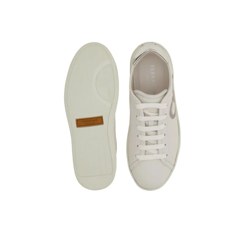 FERRAGAMO GANCINI Low Top Skateboard Shoes Women's White-4