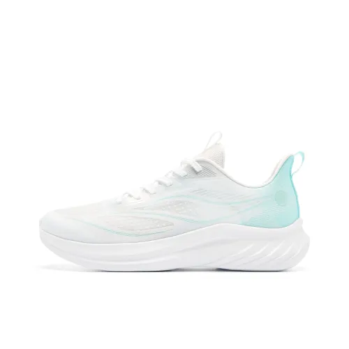 QIAODAN Cushioned Slip-Resistant Abrasion-Resistant Low-Top Casual Running Shoes Men's White Blue
