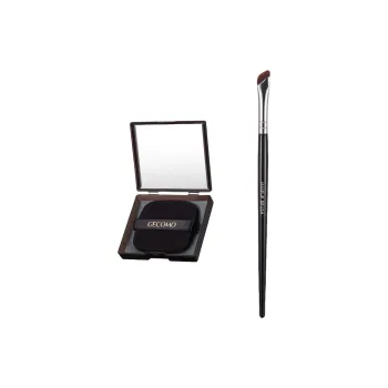 GECOMO Eyeliner Brush+Oil Paper Combination, Self Contained Mirror Powder Puff, Makeup Tool