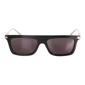 GUCCI Acetate Metal Enamel Rectangular Sunglasses Men's Black
