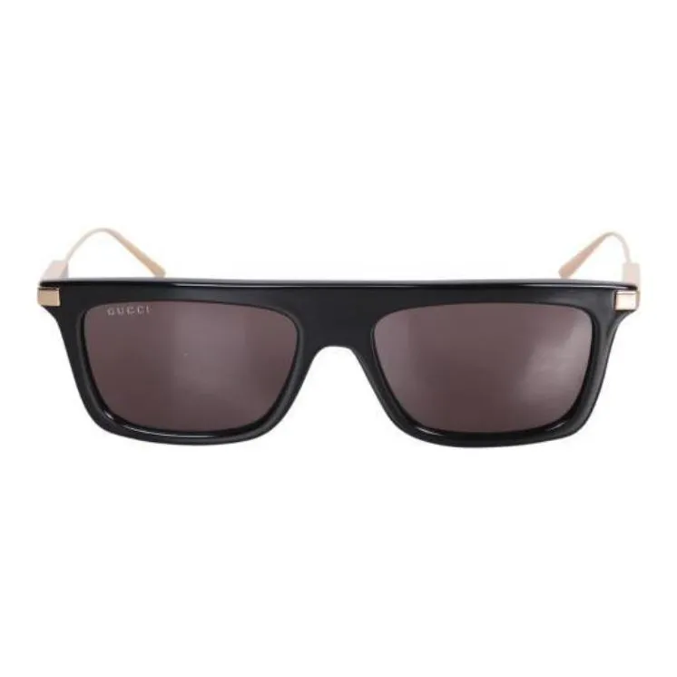 GUCCI Acetate Metal Enamel Rectangular Sunglasses Men's Black-0