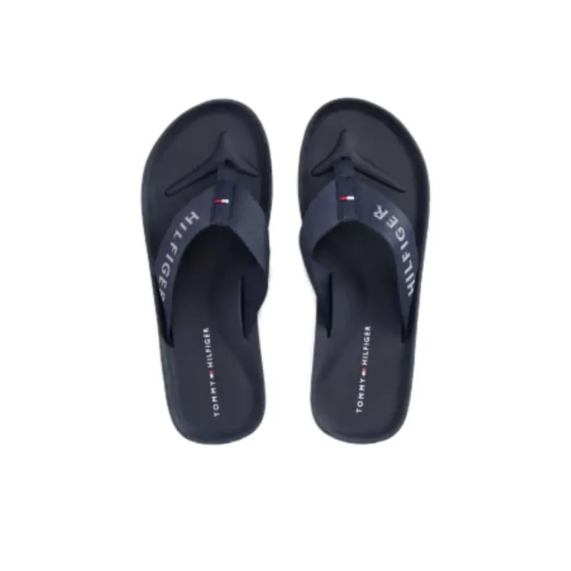 Tommy Hilfiger EVA Abrasion Resistant Slip Resistant Flip Flops Men's Blue Red-3