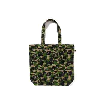 A BATHING APE ABC Camo Cotton Tote Bag, Shopping Bag, Handbag, Shoulder Bag Unisex Green