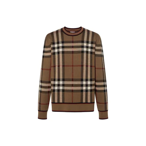 Burberry Men Naylor Check Sweater Brown