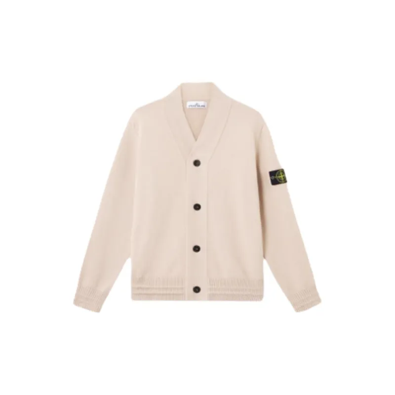 STONE ISLAND Logo Patch V Neck Cardigan-0