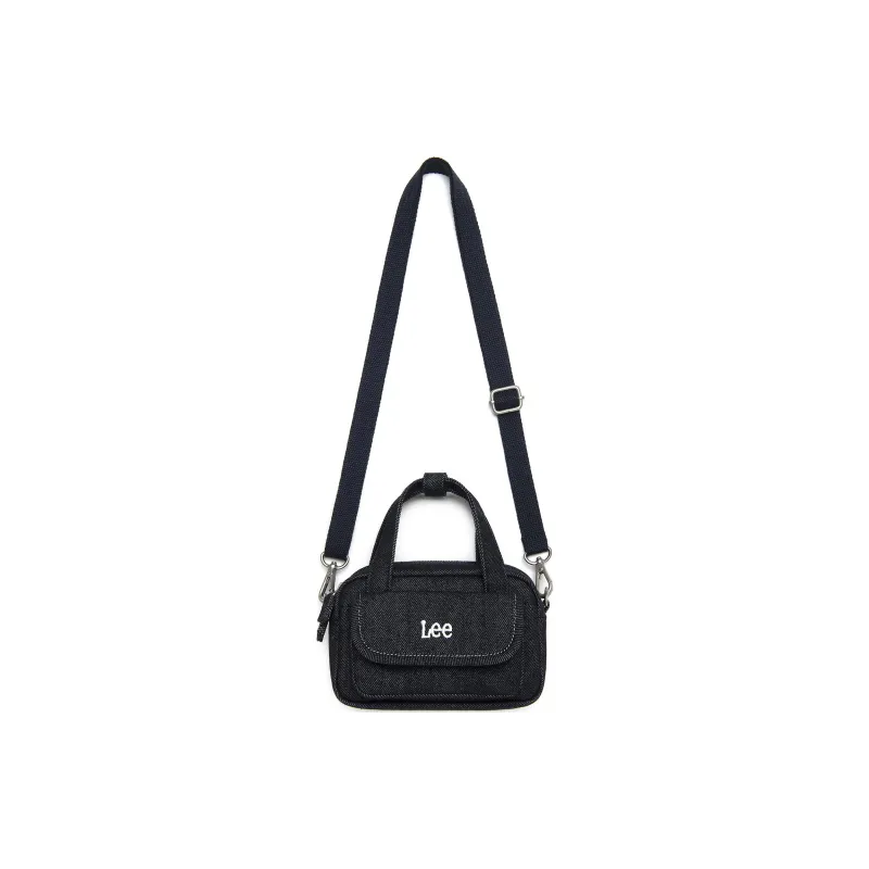 Lee Cotton Bowling Bag, Shoulder Bag, Crossbody Bag, Handbag Mini Unisex Black-0