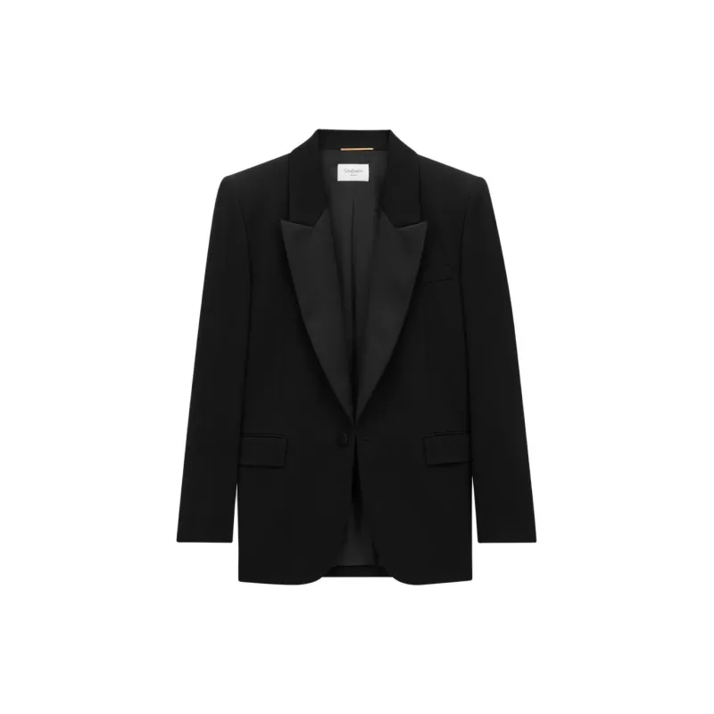 SAINT LAURENT Single Breasted Tuxedo Jacket-1