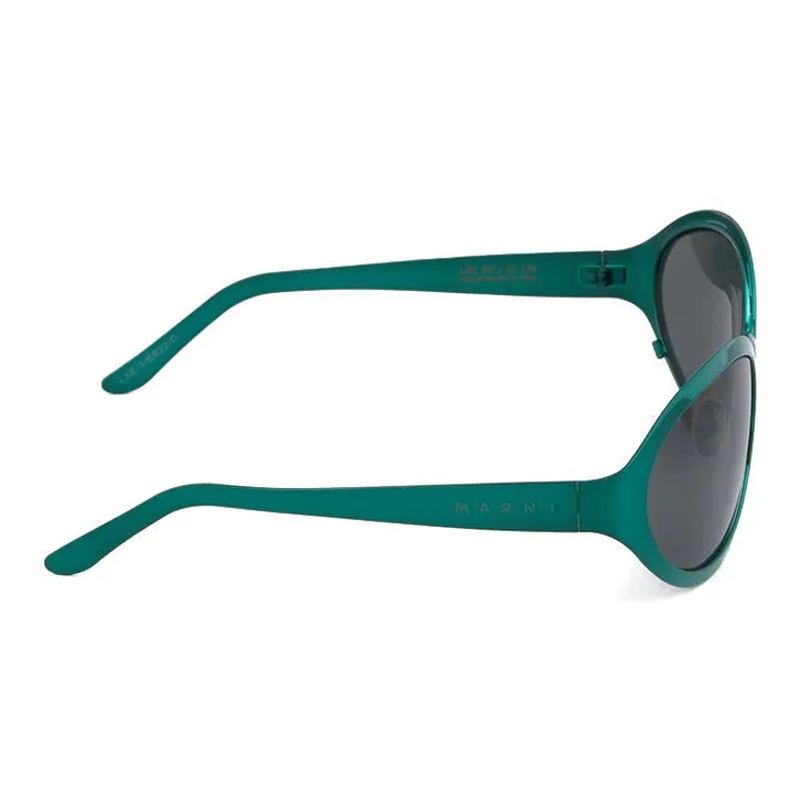 MARNI Acetate Nylon Irregular Shape Sunglasses Men's Green-2
