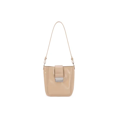VENOF Cow Leather Bucket Bags Crossbody Bag Shoulder Bag Small Size Women's Mocha Apricot/Rum Black/Eggs White