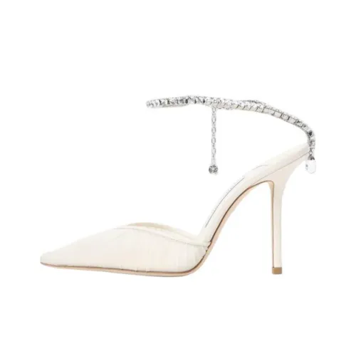 Jimmy Choo Saeda Slim Heel High Heels 10cm Women's White