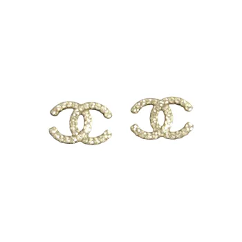 CHANEL Alloy Gold Plated Silver Plated Stud Earrings Women's Gold