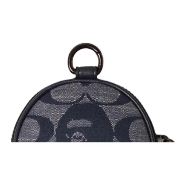 A BATHING APE BAPE X COACH Collaboration Cotton Coin Purse Regular Women's Dark Blue-3