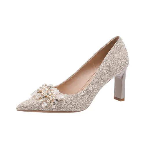 Eminu Chunky Heel High Heels Women's Champagne